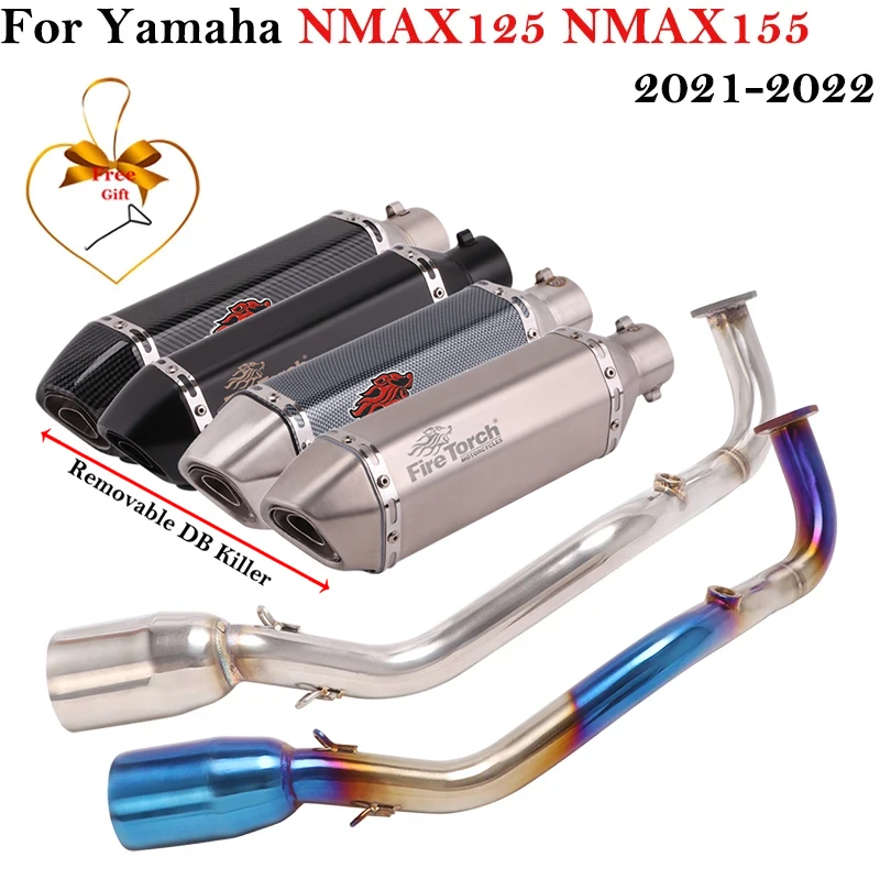 

Full System Slip On Motorcycle Exhaust Escape Fornt Link Pipe DB Killer Muffler For Yamaha NMAX155 NMAX125 2021 - 2024