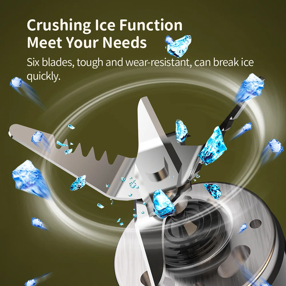 500 مللي عصارة محمولة 6 شفرات قابلة للشحن خلاط لاسلكي عصارة كهربائية كوب 2400mAh خلاطات الفاكهة الطازجة عصير Cu