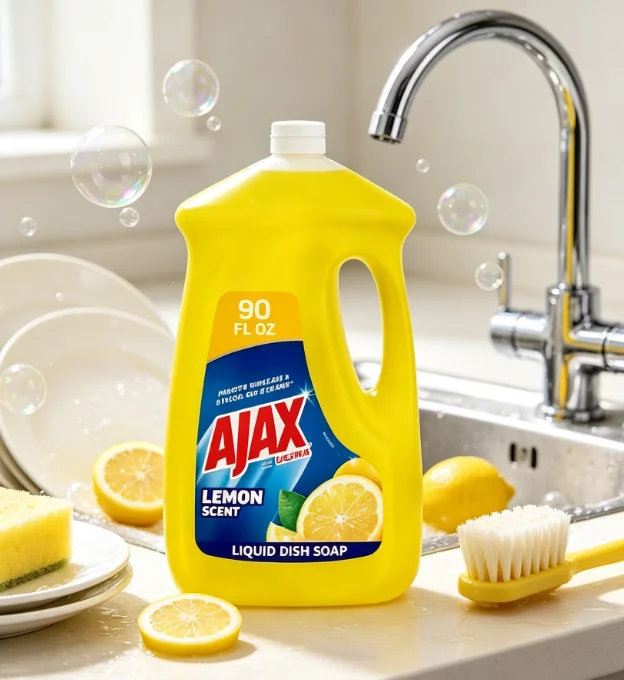 Ultra Concentrated Lemon Scented Dishwashing Liquid Soap Powerful Degreaser for Kitchen Cleaning Large 90 Fl Oz Bottle Bulk Refill