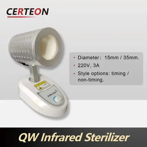 QW-MJ-15 Lab Infrared Sterilizer Inoculating Loop & Needle Sterilizer High Temp 825°C Flameless Disinfection Tool