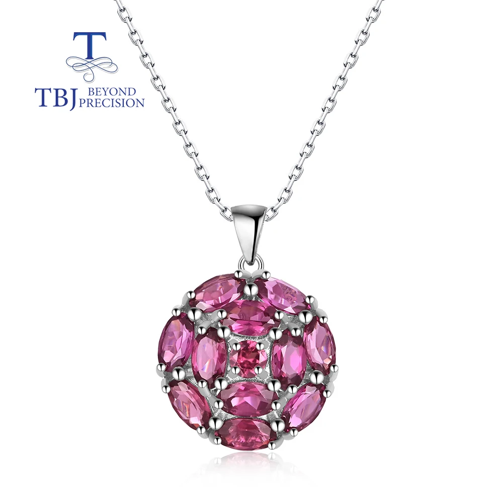 Light luxury elegant design Rhodolite garnet pendant necklace women's jewelry 925 sterling silver daily wear