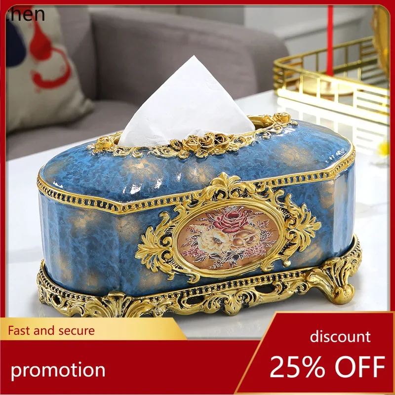 DSA living room trash can with lid - premium home decor resin storage bucket ornament