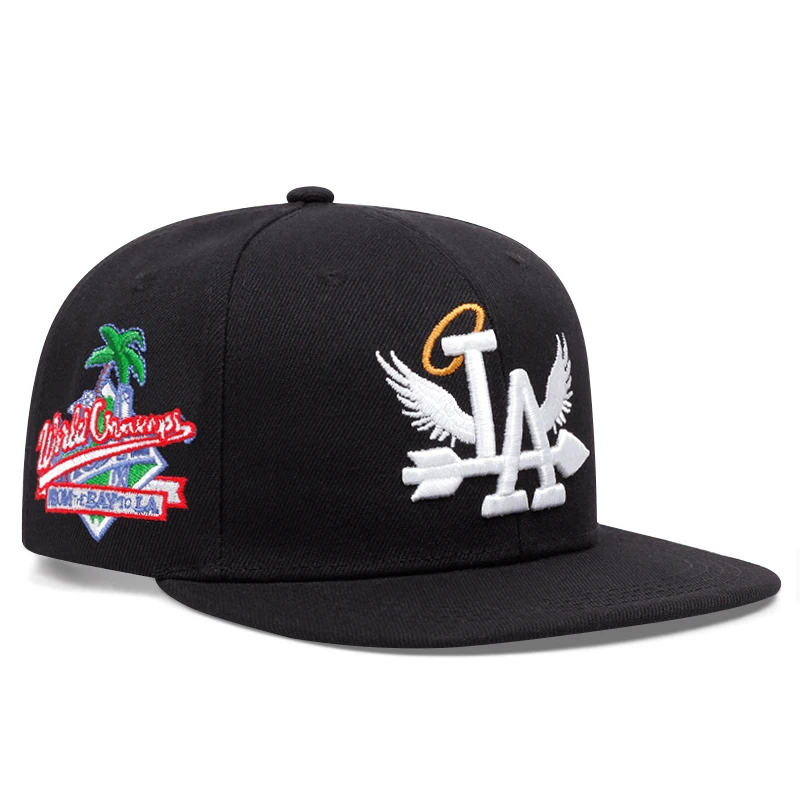 Gorra de béisbol con estampado de LA Wings para hombre y mujer, gorro de malla con Cierre trasero, transpirable, ajustable, 2024