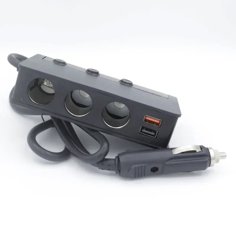 12v-24v-3-socket-180w-on-off-dc-power-car-splitter-with-4-port-usb-car-charger-quick-charge-30-cigarette-lighter-splitter