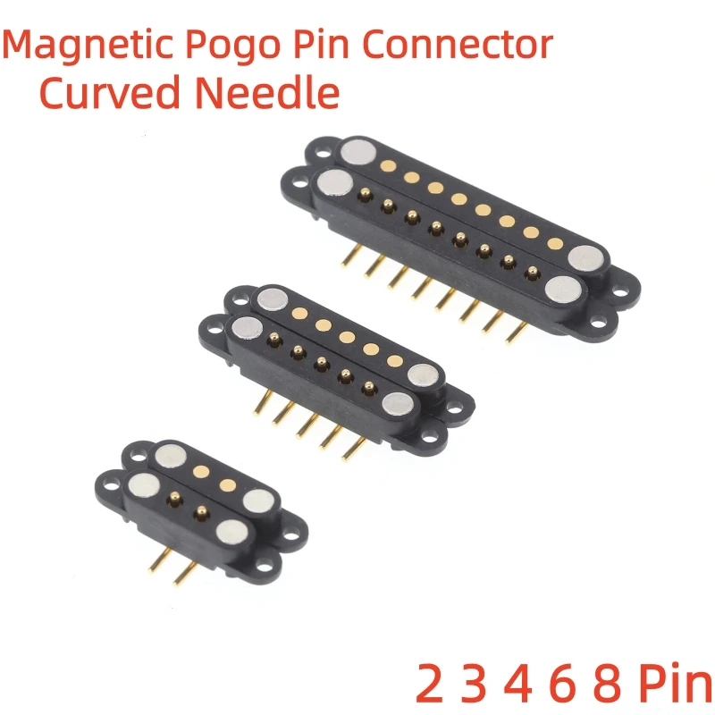 1Set Magnetic Pogo Pin Male Female Connector Spring Loaded USB Charging Data Contact Probe 2/3/4/5/6/8 Pin