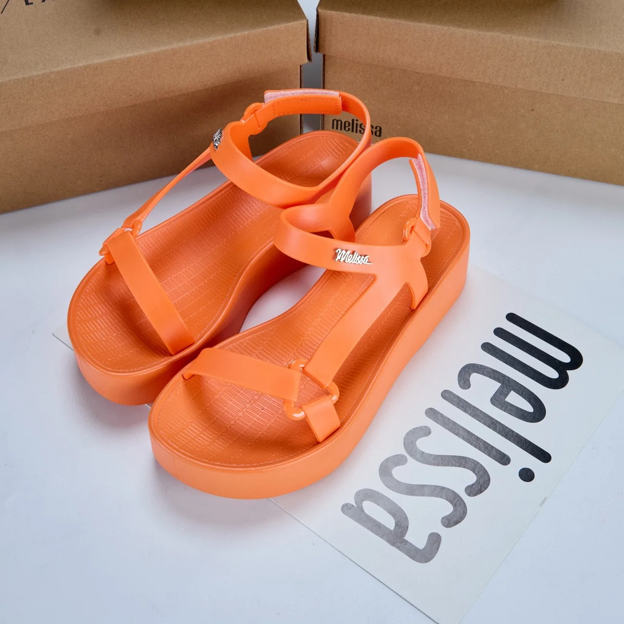 Mini Melissa Comfort Shoes for Women Clogs With Heel Roman Sandals Muffins shoe All-Match Suit Female 2025 Summer Thick Shoes