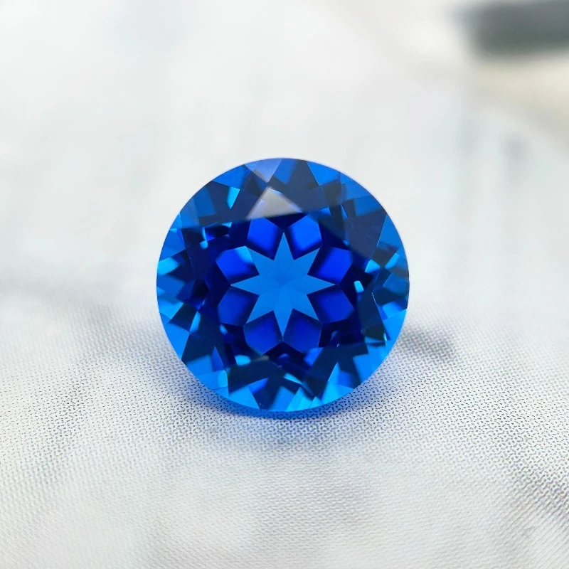 Top-tier Lab Grown Cobalt Spinel Round Cut Gemstone for DIY Ring Necklace Earrings Main Materials Selectable AGL Certificate