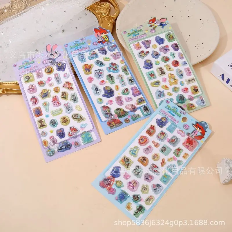 

40pcs Kawaii Zootopia 3d Solid Embossed Sticker Diy Handbook Goo Card Sticker Child Reward Sticker Phone Case Decorative Gifti