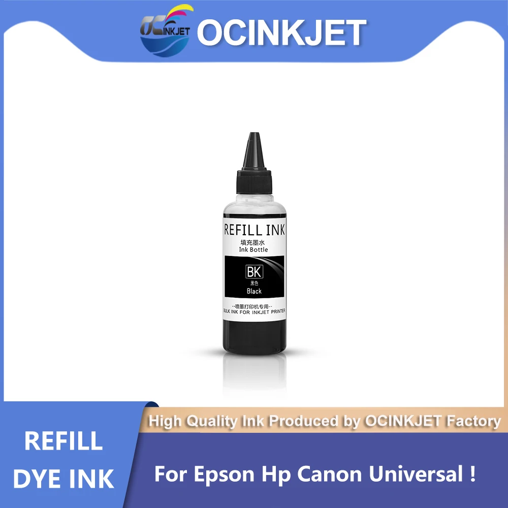 OCINKJET 100ML Dye Ink Universal Refill Dye Ink Suitable For Epson HP Canon Brother Deskjet Desktop Printer 4 Colors Single