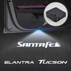 Luz LED de bienvenida para coche, proyector láser, lámpara de puerta, emblema para Santafe Elantra Tucson