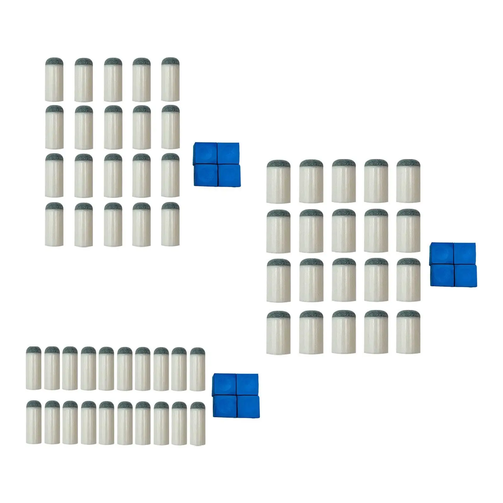 Cue Tip Cover Set for Billiard Pool Durable Plastic Stick Tips and Chalk Accessories for Table Game Players