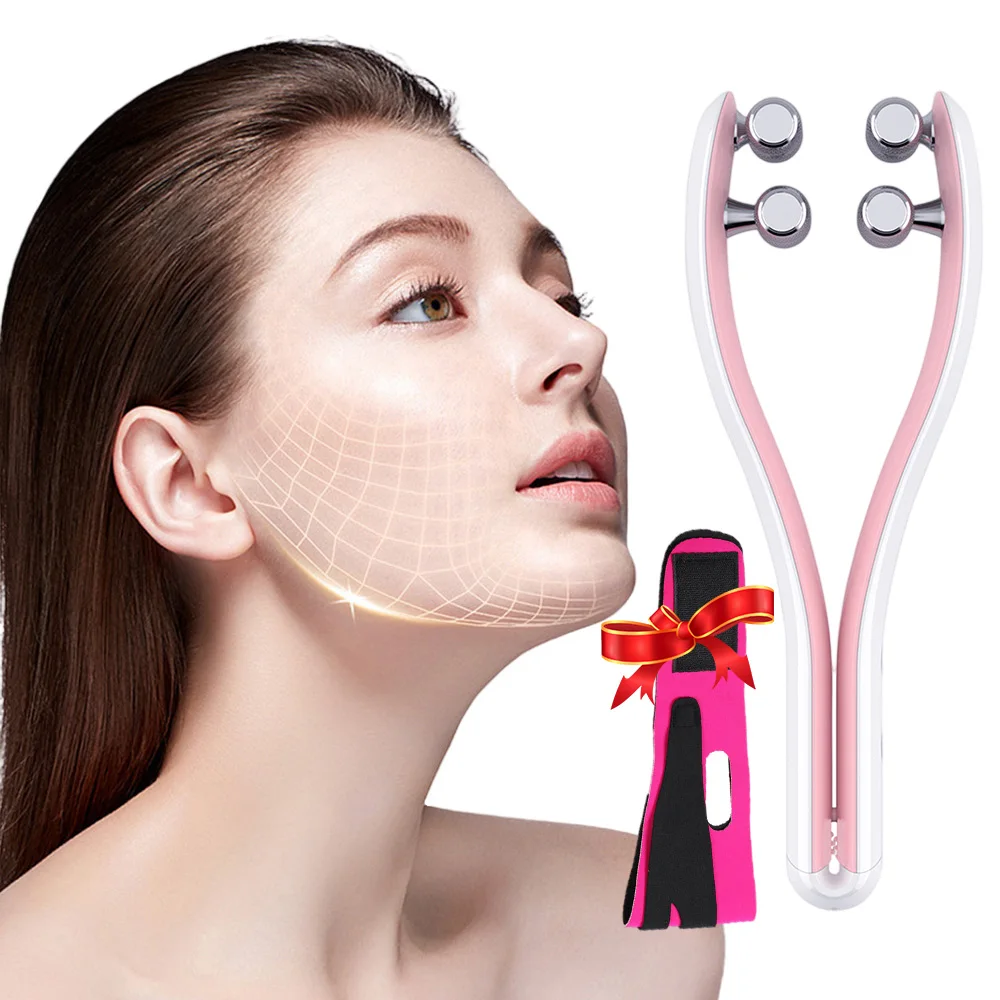 EMS Face Lifting Roller Y Shape Facial Lift Up Device V Face Shaped Arm Leg Body Massager Home Use Beauty Skin Tool Rechargeable