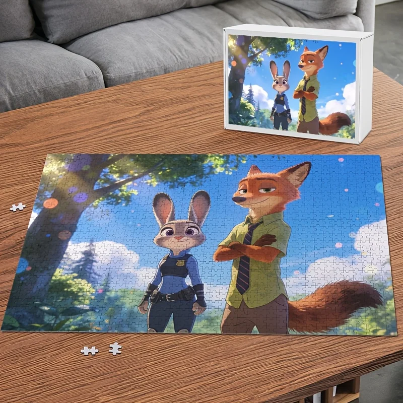 1000개 디즈니 주토피아 주디 & 닉 와일드 포스터 퍼즐 - 가족 놀이 활동, 영화, 게임, 방 장식 (DIY)