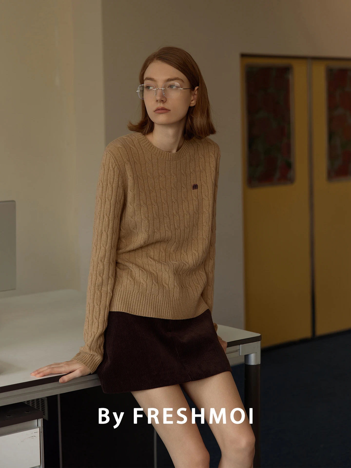 

Ele lectual Fre Moli Merino Wool High Elastic Slim Fit Tee Dimensional Twisted Flower round Ne Open Cardigan W...