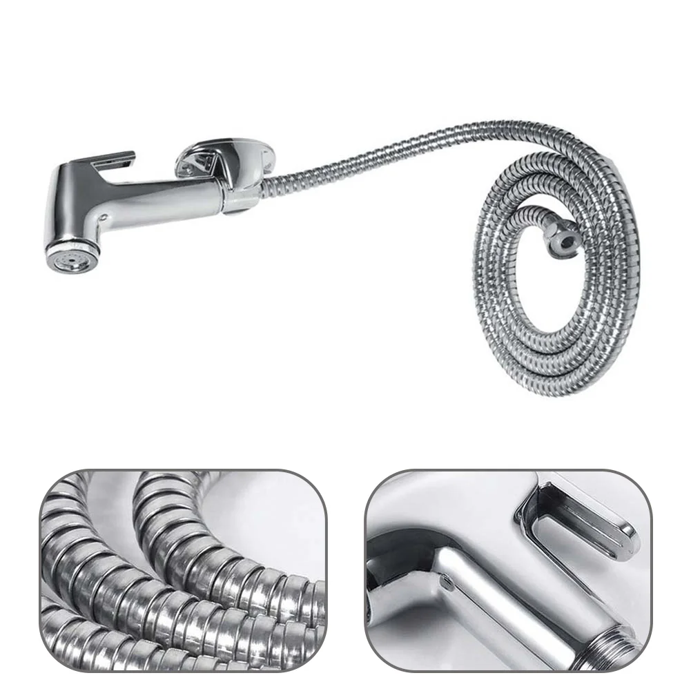Handheld Bidet Spray Hose Kit with 1.5m Length for Toilet Feminine Care Pet Washing Flower Watering and Potty Use