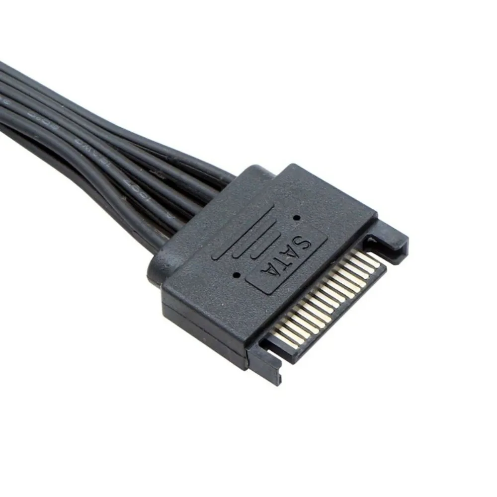 High Quality 22/32cm SATA Power Cable 15Pin Male/Female Durable SATA Power Extension Cable Y-Splitter Design HDD Power Cable