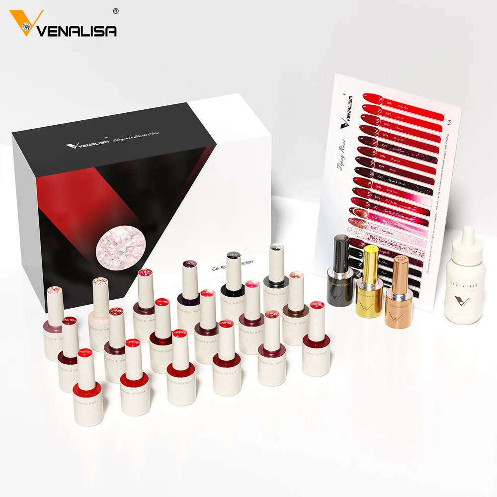 1Set VENALISA V6 Whole Set 10ml HEMA FreeTPO Free Vegan Nail Gel Polish Color Display Gel Varnish Nail Maincure Branded Suitcase