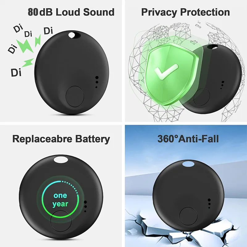 Mini Anti-loss Tracker Work with Android iOS System Air Tag Finder Locator Smart Tag Car Bag Key Wallet Tracker