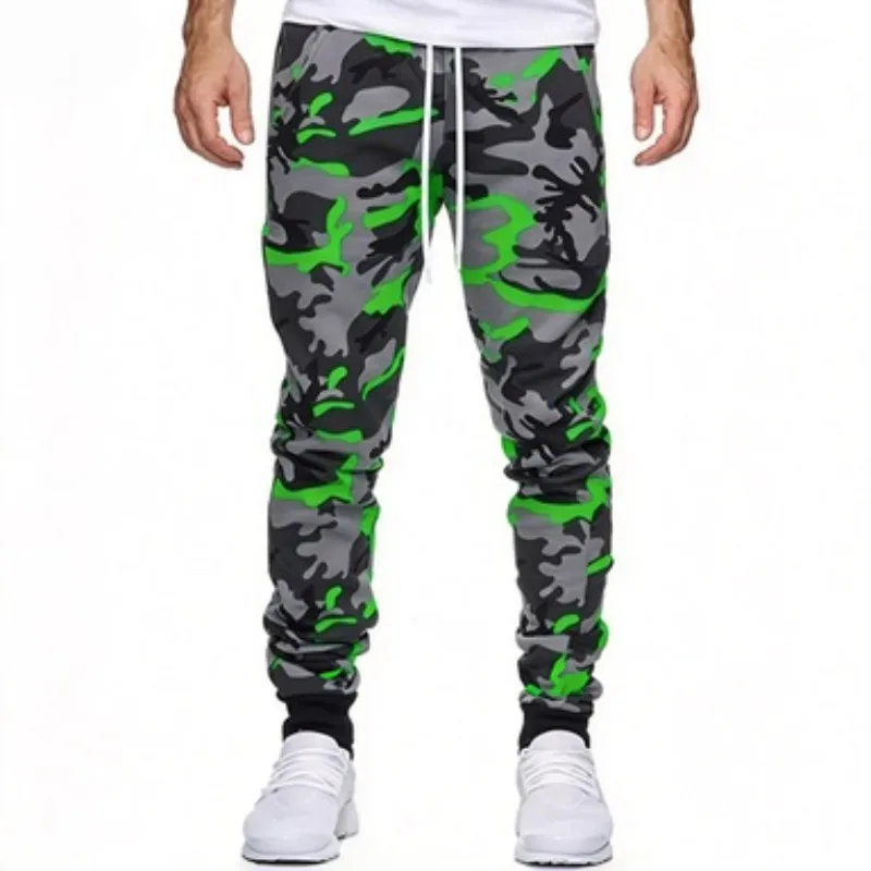 Unisex Camo Jogginghose mit weißem Kordelzug am Bund, lässige Camouflage-Hose für Herren und Damen, Outdoor-Sport-Sweatpants, mehrfarbig – Detail 5