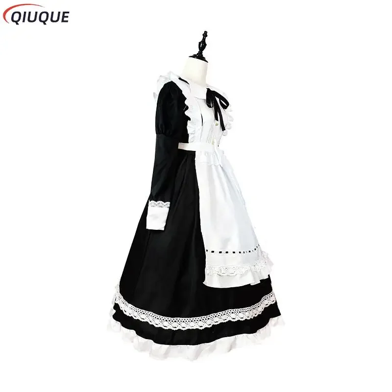 Lolita Cosplay Outfit para homens e mulheres, vestido de avental preto e branco, Traje Cafe, S-5XL