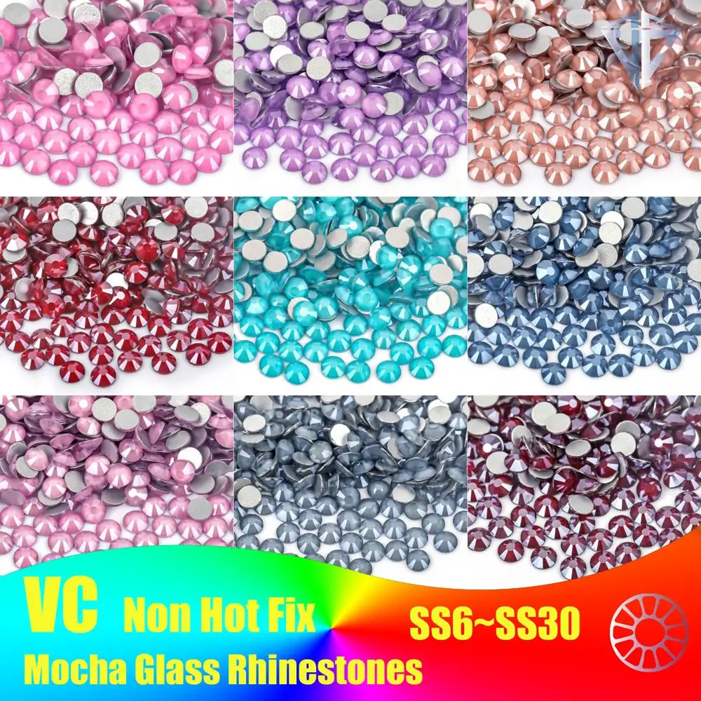 Mocha Glitter Crystal Non Hotfix Rhinestones Strass стразы DIY Accessories Nails Crystals Diamond For Nail Art Nail Charms Dress