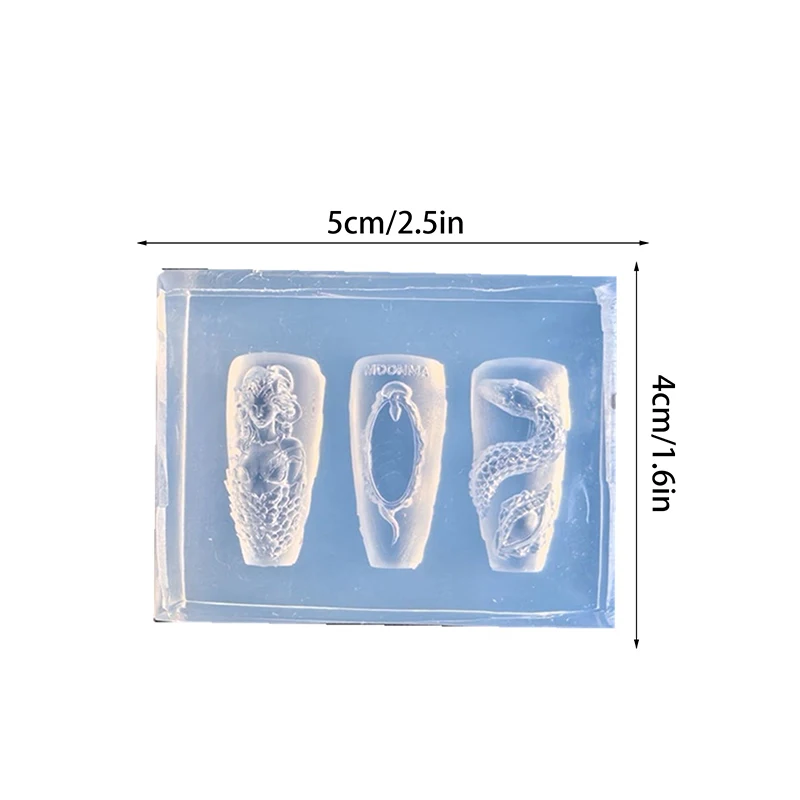 1 pièces 3D serpent fille ongles Silicone sculpture moule serpent bricolage décoration des ongles Art beauté des ongles charme Silicone ongles moule ongles produits