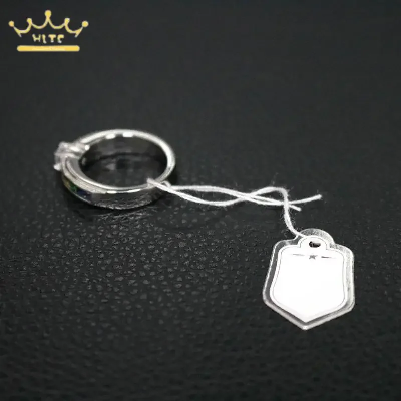 Etykiety jubilerskie wizytówki 100 sztuk/partia metki Diy Tie String biżuteria wyświetlacz etykieta złoty i srebrny mały Tag — zdjęcie 3