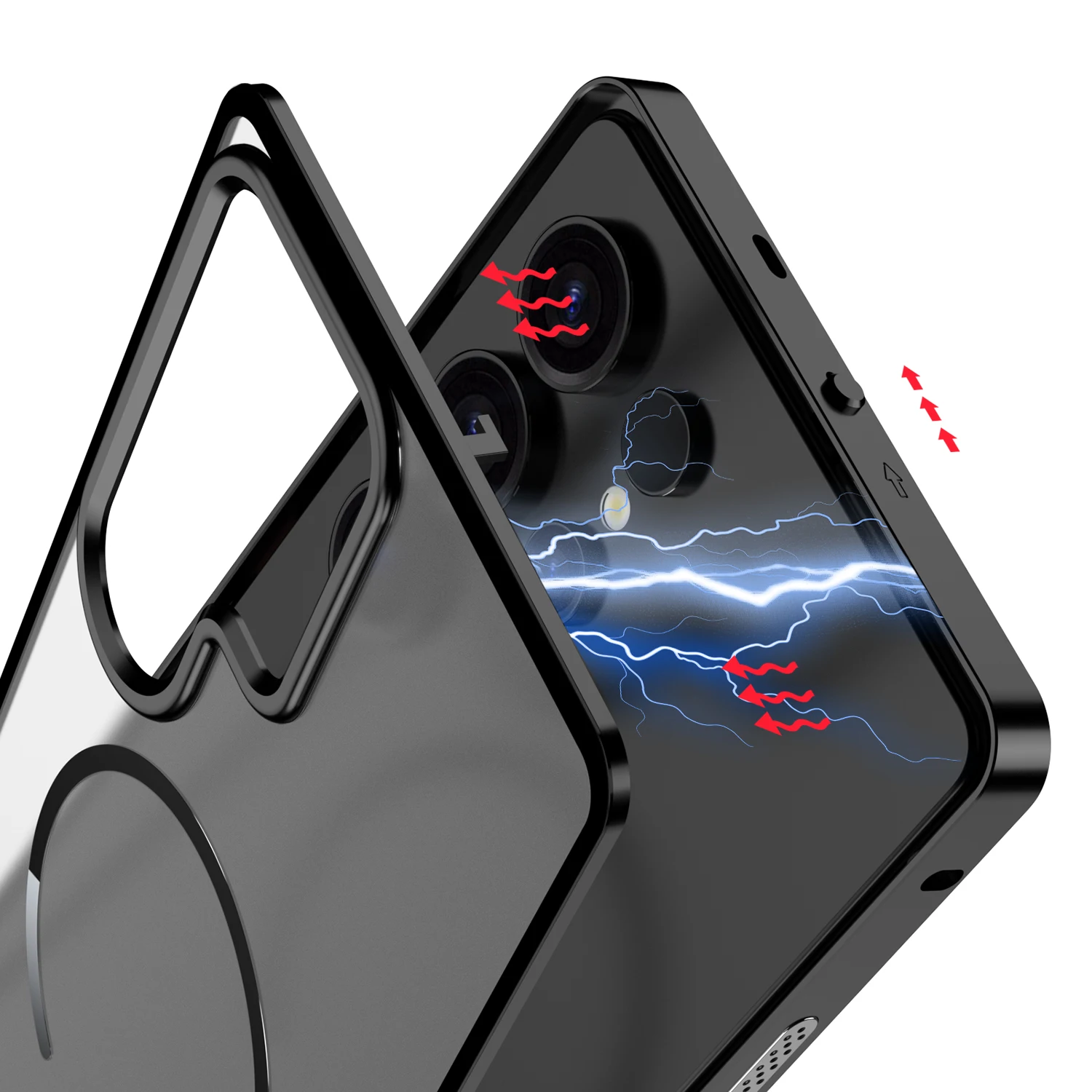 Etui na telefon Samsung Galaxy S25 S24 Plus S23 Ultra, matowe, z metalową ramką, odłączane, kompatybilne z Magsafe, ze stopu aluminium. — zdjęcie produktu 6