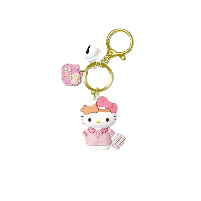 Creative Cute Cartoon Dress Up Diary Hello Kitty Silicone Keychain Pendant Car with Figure Ornament Girlfriend Gift