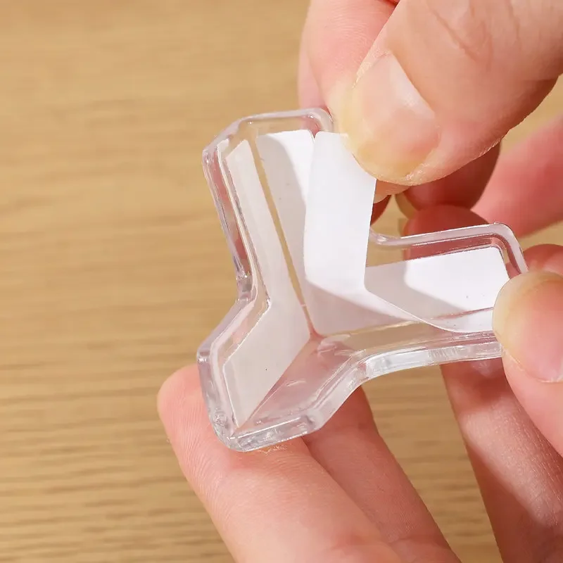 المضادة للتصادم زاوية سيليكون شفاف ركن ملصق الجدول ركن خزانة غطاء فوق البوتاجاز لإخراج الأدخنة المضادة للتصادم غطاء حماية الزاوية #6