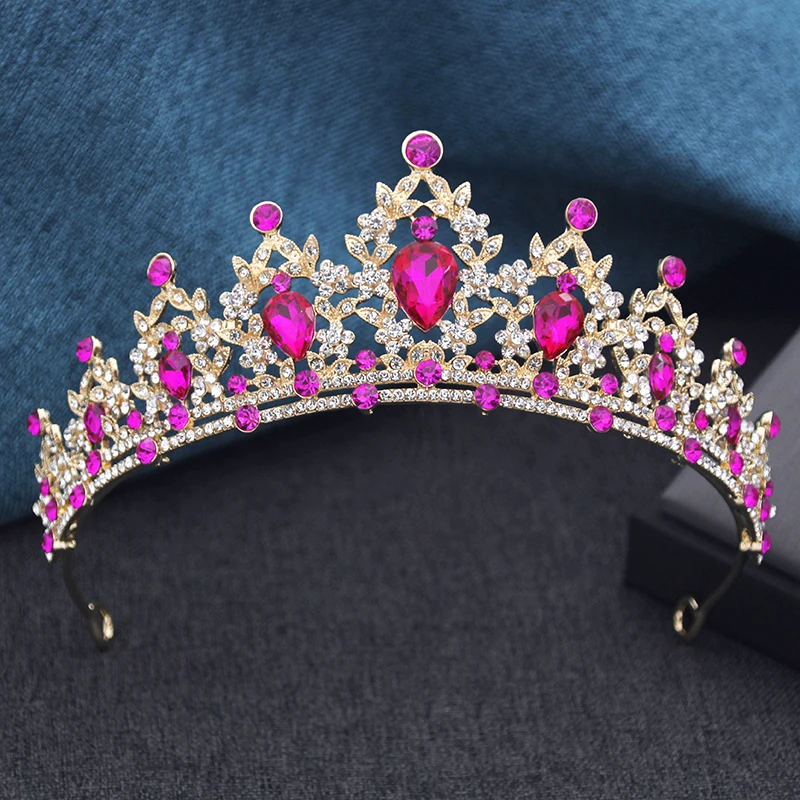 15 Farben Prinzessinnen-Krone Braut-Diademe und -Kronen für Frauen Abschlussball Geburtstag Hochzeit Haarschmuck Party-Kopfschmuck