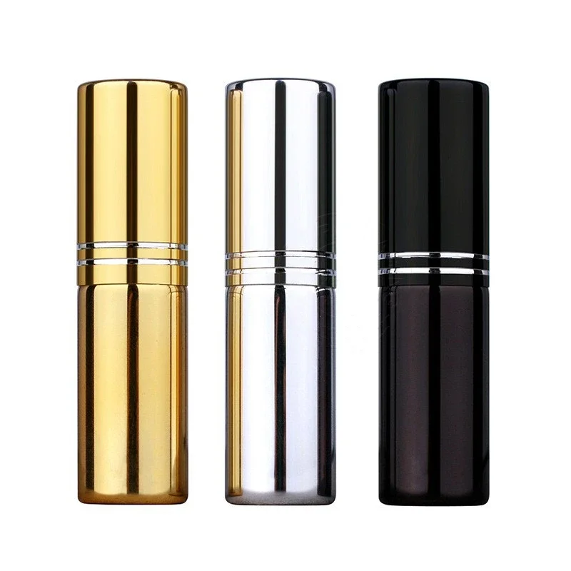 

10pcs-100pcs 10ml UV Coated Spray Bottles Bright Gold Silver Black 5ml Perfume Portable Trial Sample Sub Bottled Wholesale