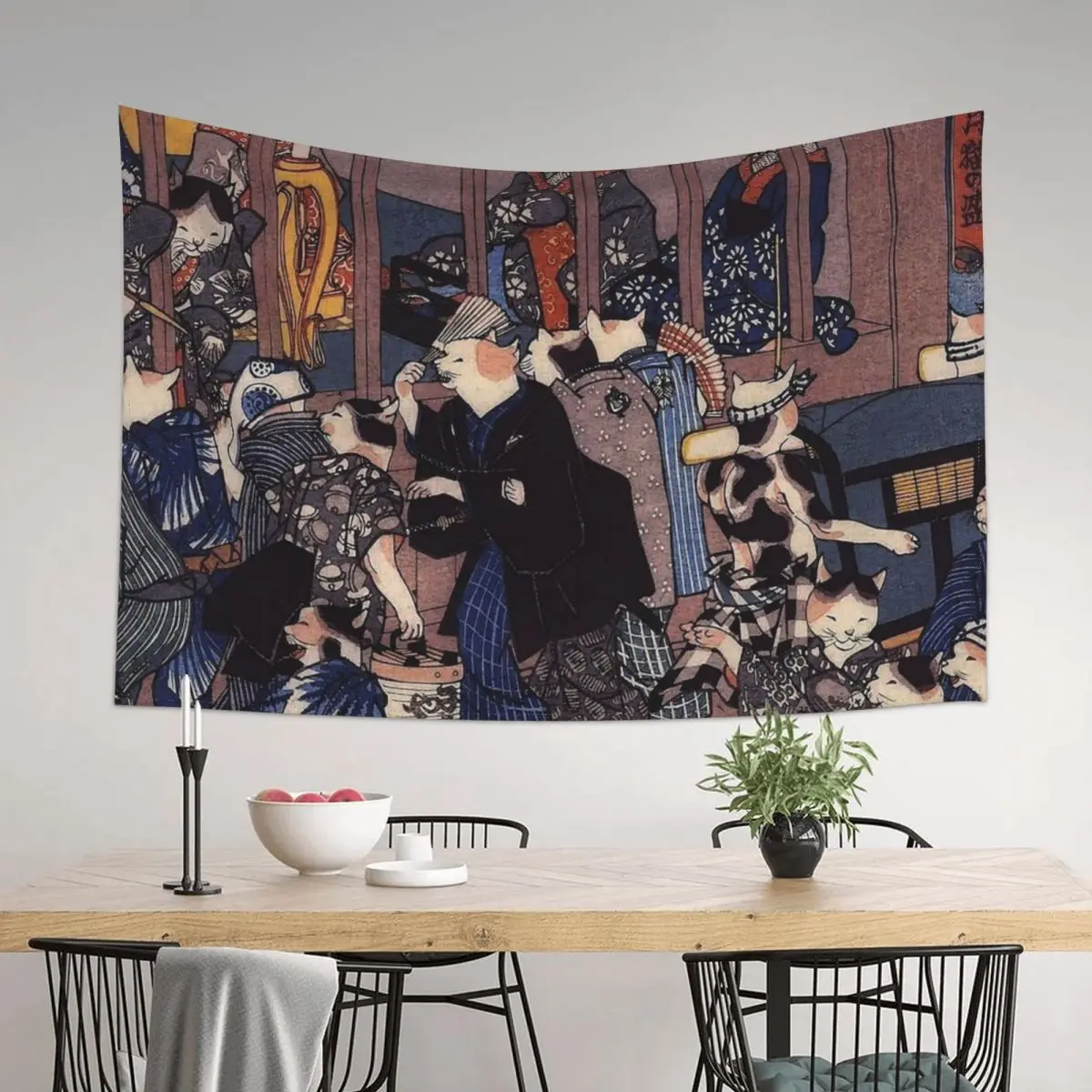 

Utagawa Hiroshige Japanese Woodblock Cats Tapestry Room Decorations Aesthetics Room Decoration Korean Style For Bedroom Tapestry