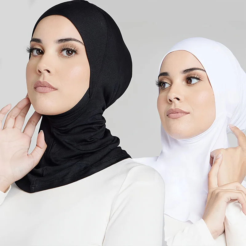 Modal Hijab Cap Stretchy Turban for Women Muslim Underscarf Inner Caps Full Cover Shawl Cap Full Neck Coverage