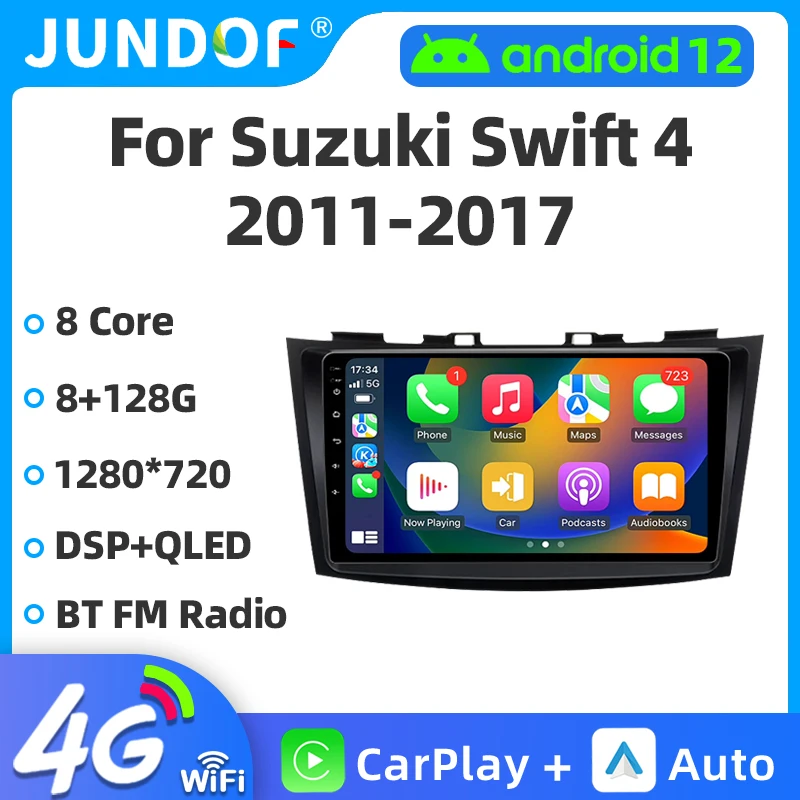 

Jundof Car Radio For Suzuki Swift 4 2011-2017 Dire Android Auto radioMultimedia Player 4G Wifi GPS DSP 36EQ 2din