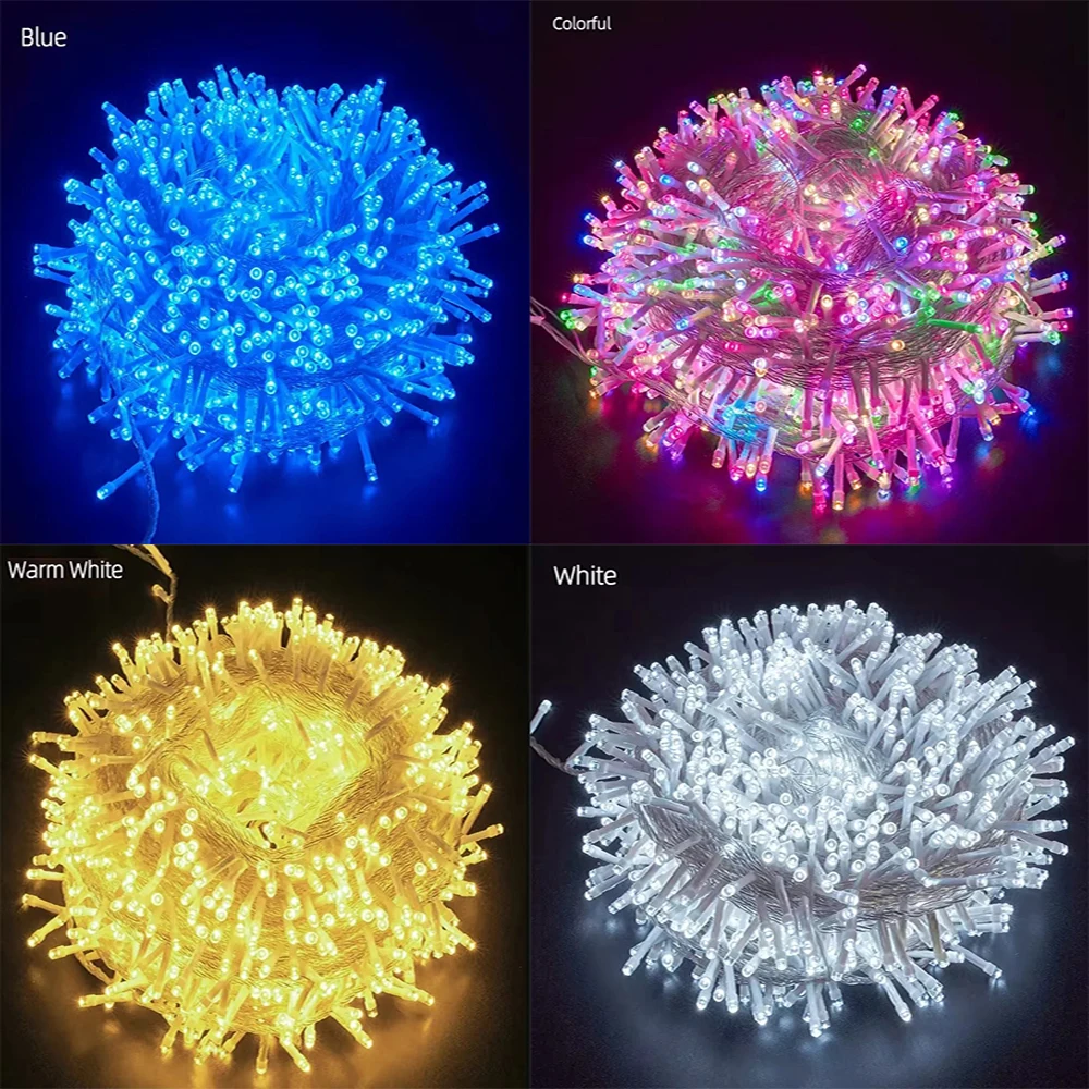 holiday Led christmas lights outdoor 100M 50M 30M 20M 10M led string lights decoration for party holiday wedding Garland