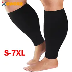 1 paio Plus Size S-7XL Corsa Atletica Maniche a compressione Gamba Vitello Uomo 30-40mmHg Calze senza dita Calzino medico per vene varicose