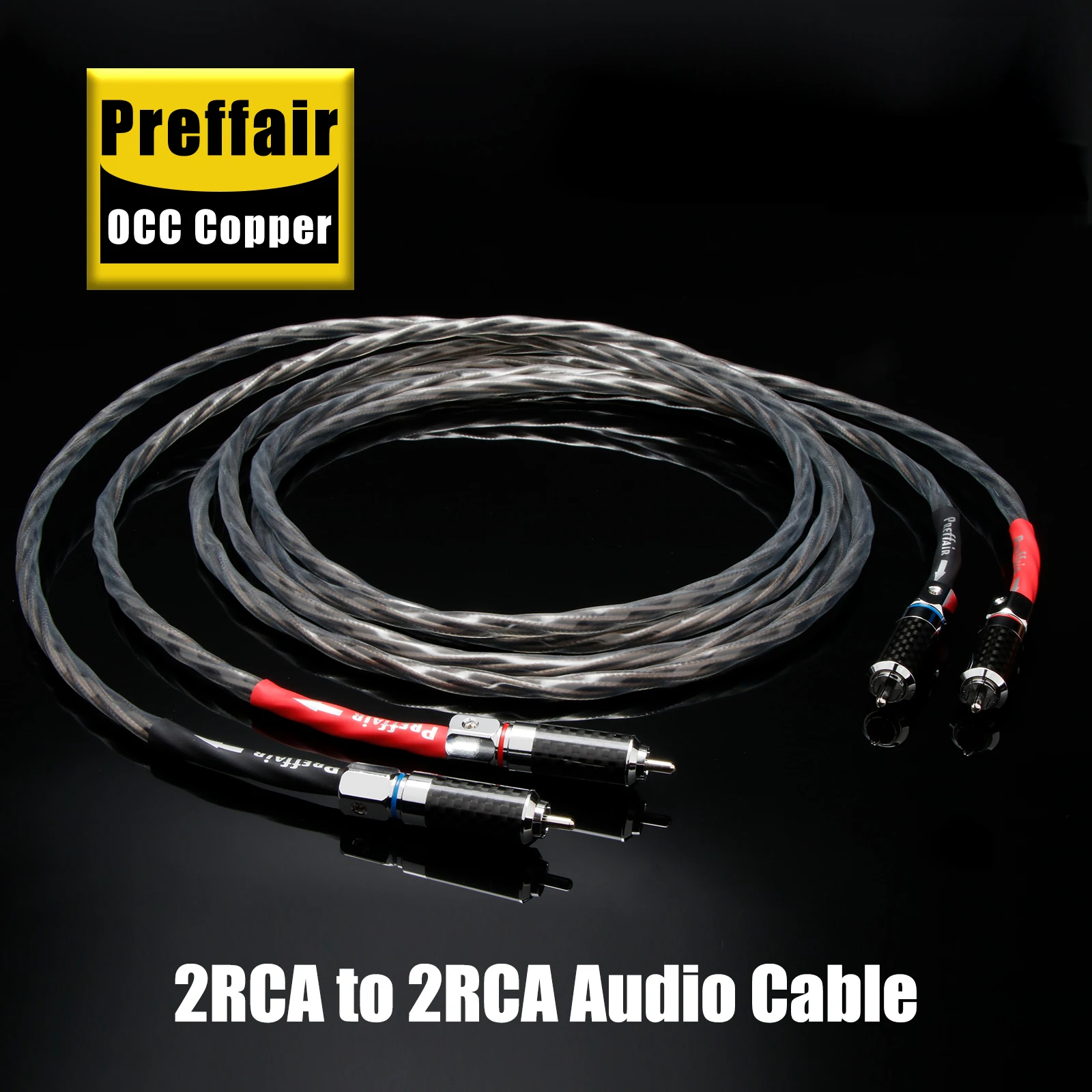 Paar RCA-Kabel 7n OCC versilbertes XLR-Kabel Verbindungskabel mit Kohlefaser-Rhodium-Steckern – Detail 2