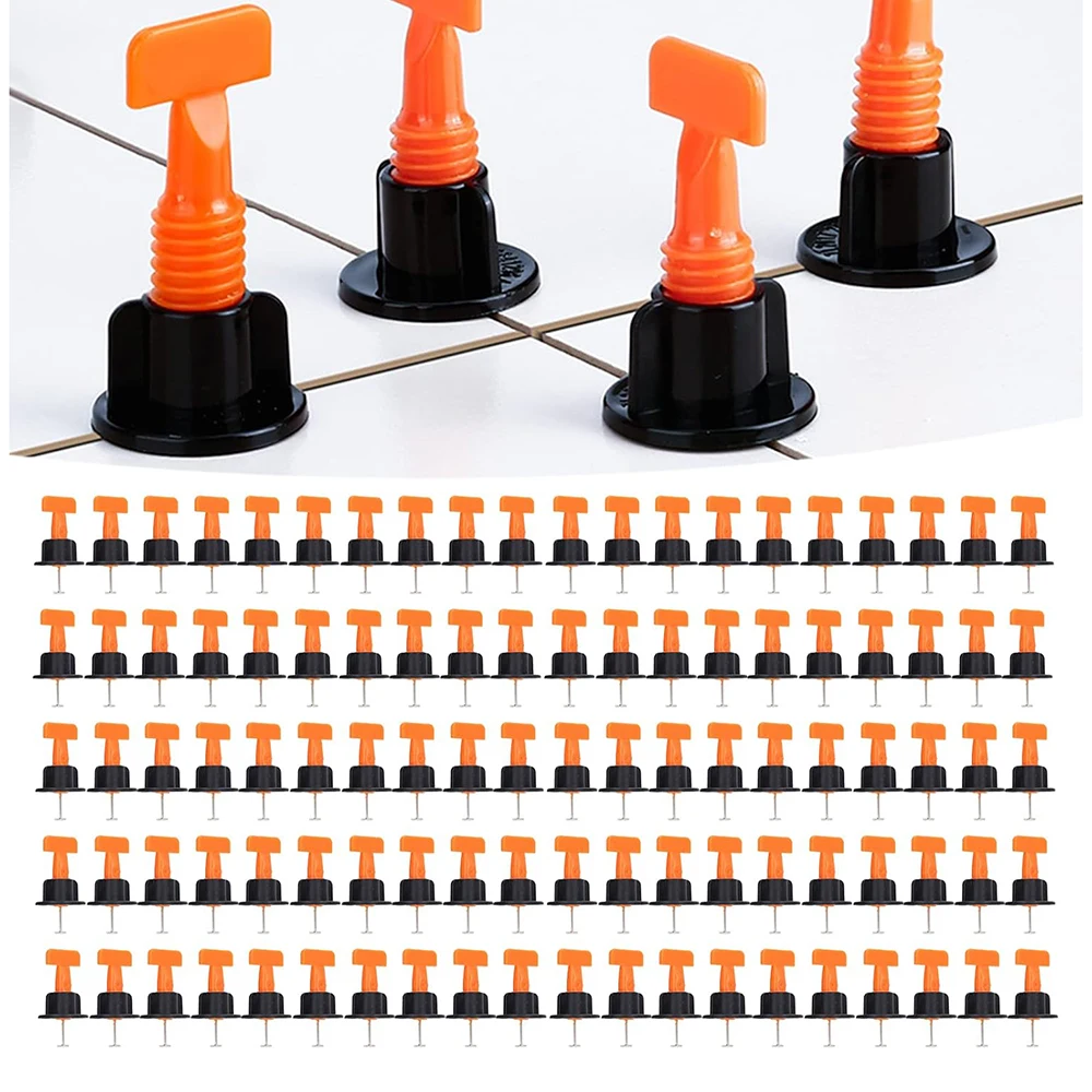 

100pcs Tile Leveler Set Reusable Tiles Leveling System Kit with 300 Cross Clip 2Wrench for Floor Tile Leveling System Kit(50set)