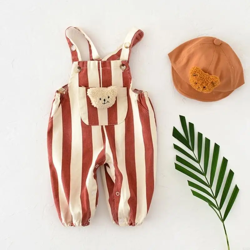 

B2QD Cotton Jumpsuits One-piece Baby Romper Summer Clothes Cosy Bodysuit Strap Pant