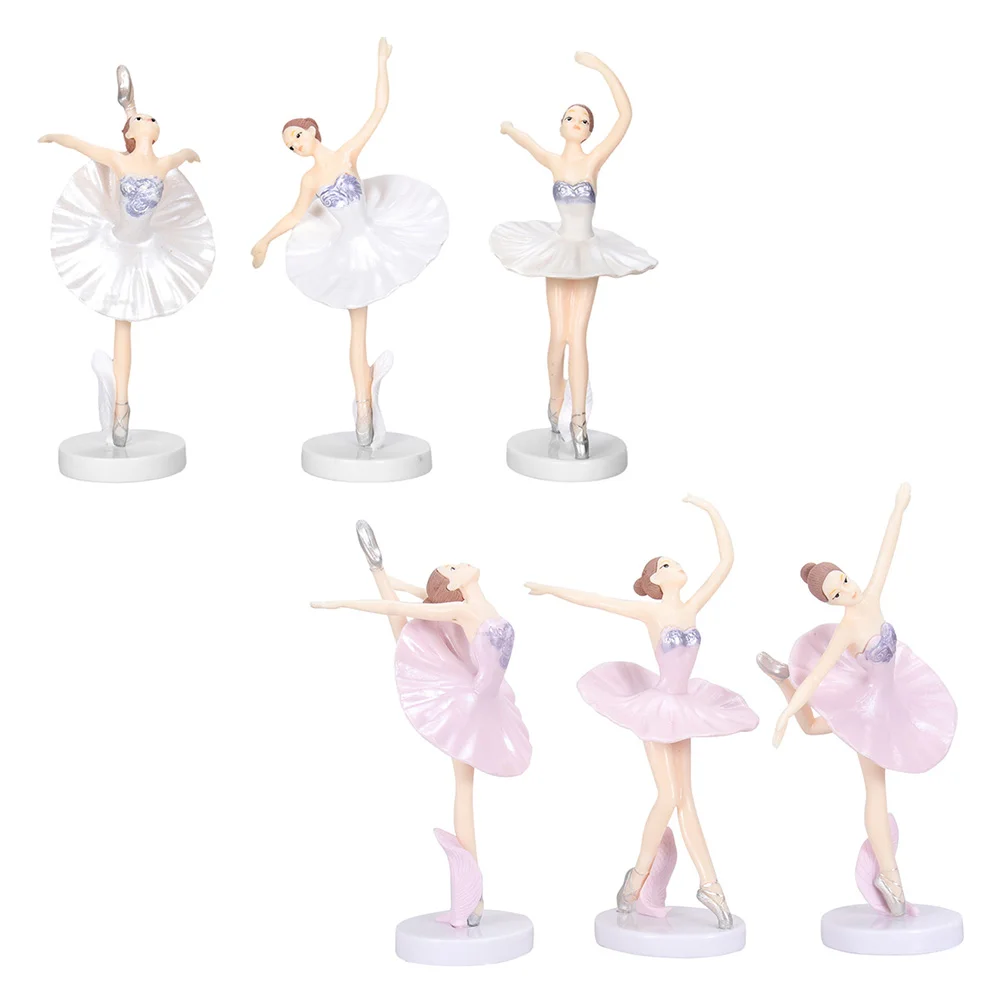 

6 Pcs Dancer Ballet Girl Ornaments Decor Decorate Crafts Adornments White Child