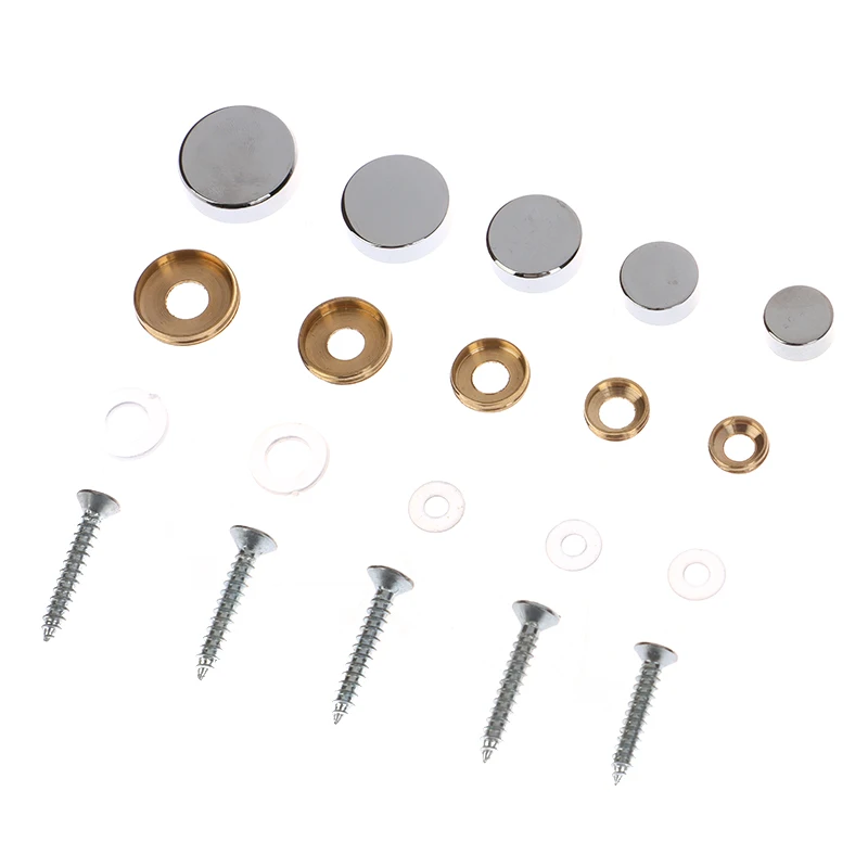 12Sets Off Bolts Mount Standoffs Sign Advertisement Fixings 10-18mm Decorative Mirror Screw Cap Nails Screw Covers Kits