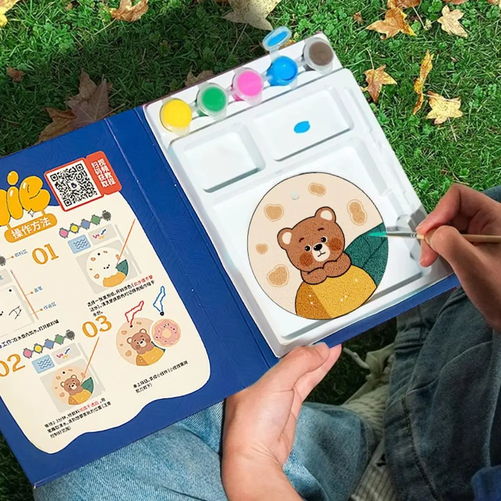 Kit de pintura inchada absorvente de água, faça você mesmo, material de espuma, textura educacional, ferramenta pontilhadora, desenho animado, tela de desenho 3d