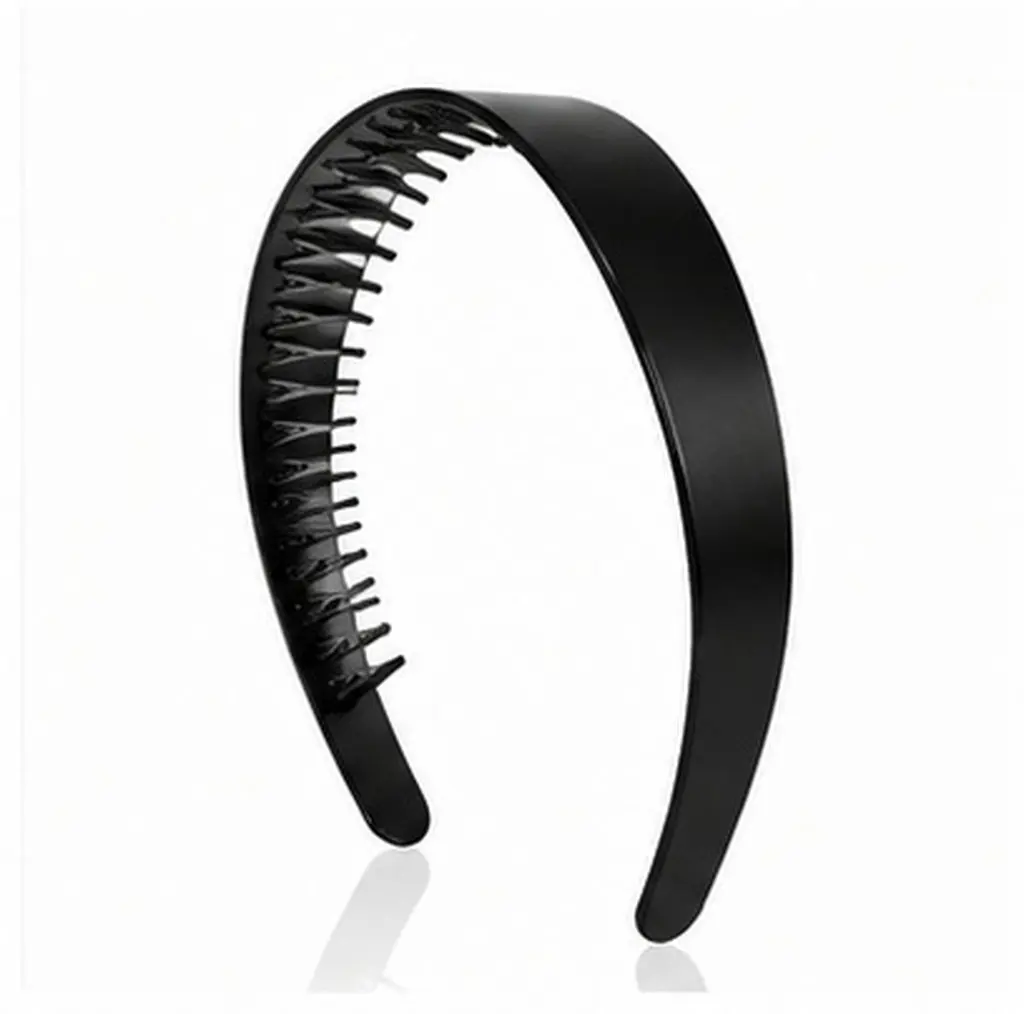 French Wide Tooth Headband for Women Comfortable Secure Grip Black Thick Headband Stylish Hair Accessory for Casual Formal