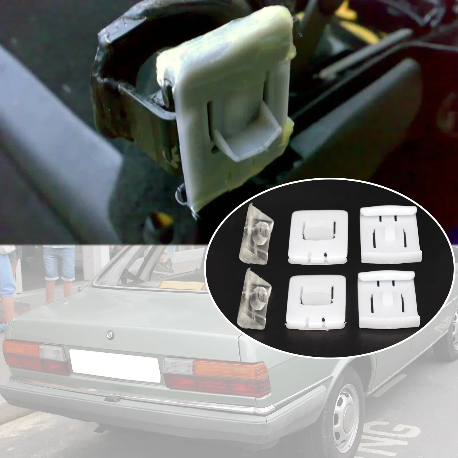 

For Audi 80 B2 (81) 5+5 Seat Fastener Rail Runner Clip Slider Guide Piece Kit 1986 1985 1984 1983 1982 1981 1980 1979 1978