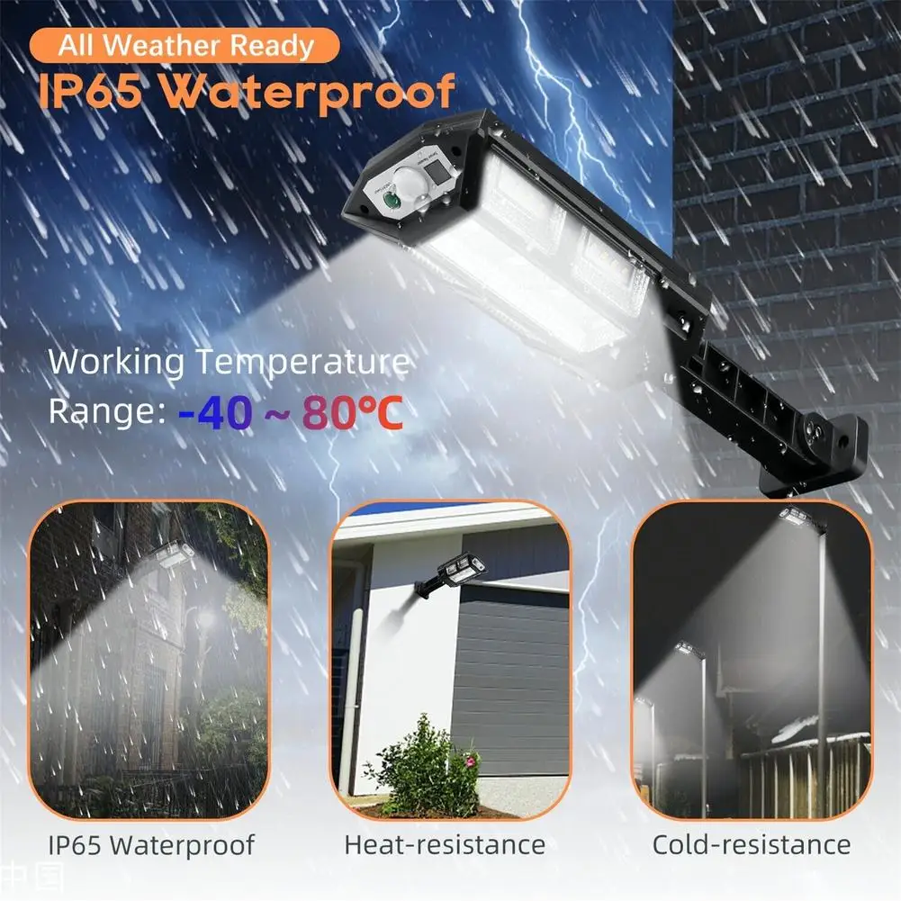 2400W LED Solar Floodlight Motion Sensor Human Body Induction Household Garden Courtyard Waterproof Outdoor Energy-Saving Stree