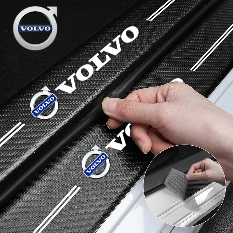 

Наклейки-накладки на пороги с логотипом Volvo, 5 шт., защита от царапин для Volvo XC90 V90 V60 XC60 V40 S80 S60 S90 C40 XC40