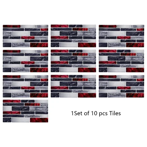 

Flat Marble Embossing Tiles Wall Sticker Kitchen Oil-proof Bathroom Waterproof Peel & Stick Hard Crystal Wallpaper 29 Styles