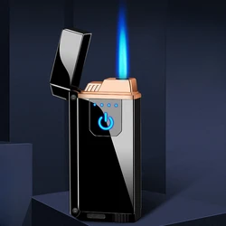 New Fashionable Gas-electric Hybrid Lighter Smart Touch Induction Ignition USB Inflatable Direct Injection Windproof Lighter