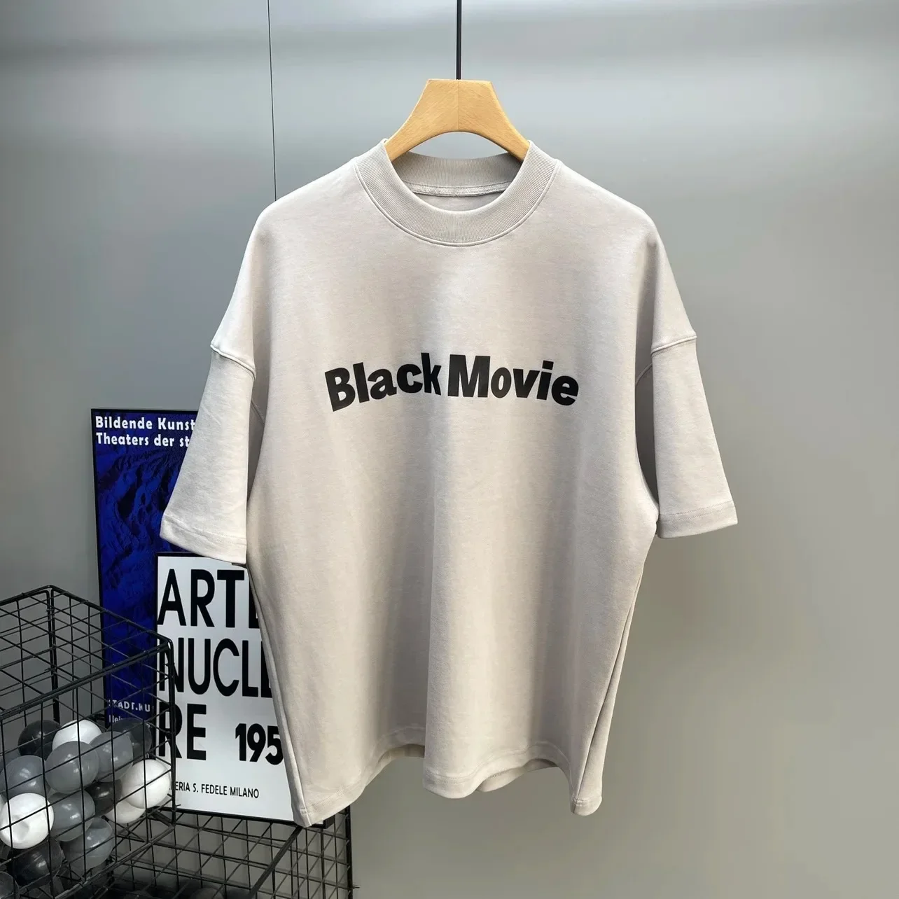 

Summer New Minimalist Cotton Letter Print Short Sleeve T-Shirt Men's Fashion Label Oversize Wide Edition Couple Top